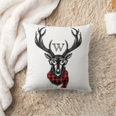 Cozy & Warm | Monogram rode buffelplaat Kussen (Deken)