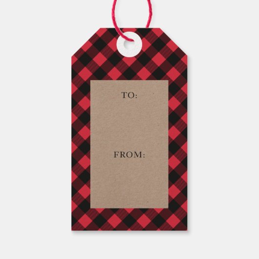 Cozy & Warm | Monogram rode bufferplaat Cadeaulabel (Achterkant)