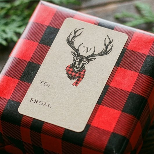 Cozy & Warm | Monogram rode bufferplaat Etiket