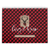 Cozy & Warm | Monogram rode bufferplaat Kalender (Hoes)