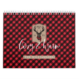 Cozy & Warm | Monogram rode bufferplaat Kalender