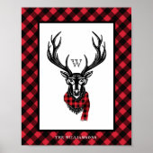 Cozy & Warm | Monogram rode bufferplaat Poster (Voorkant)