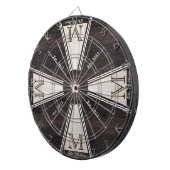 Cozy Warm Rustic Wood Grain Family Monogram Dart Dartbord (Voorkant Rechts)