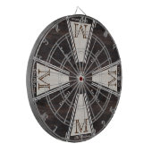 Cozy Warm Rustic Wood Grain Family Monogram Dart Dartbord (Voorkant Links)
