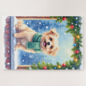Cozy Watercolor Affenpinscher Christmas Snowy Legpuzzel (Horizontaal)