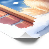 Cozy Watercolor Affenpinscher Christmas Snowy Perfect Poster (Hoek)