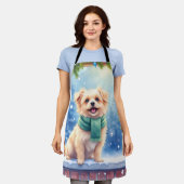 Cozy Watercolor Affenpinscher Christmas Snowy Schort (Gedragen)