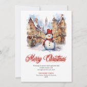 Cozy watercolor Christmas scene greeting card Feestdagenkaart (Voorkant)
