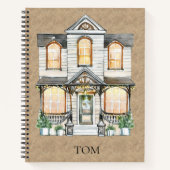 Cozy Watercolor Home Design - Notebook House Notitieboek (Voorkant)
