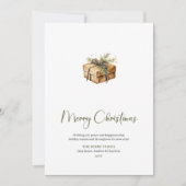 Cozy Watercolor Pine Wreath Christmas Greeting Feestdagenkaart (Voorkant)