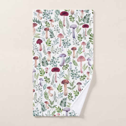 Cozy Waterverf Mushrooms Patroon Bad Handdoek (Handdoek)