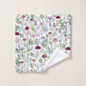 Cozy Waterverf Mushrooms Patroon Bad Handdoek (Wasdoekje)
