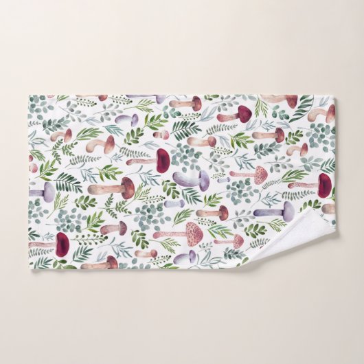 Cozy Waterverf Mushrooms Patroon Bad Handdoek (Handdoek)