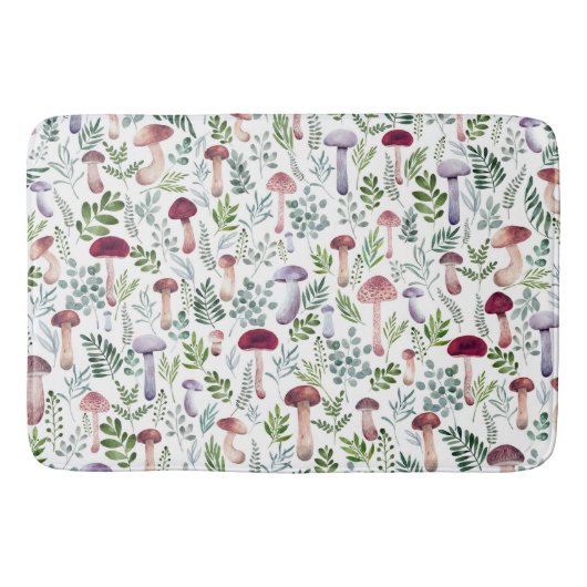 Cozy Waterverf Mushrooms Patroon Badmat (Voorkant)