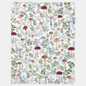 Cozy Waterverf Mushrooms Patroon Fleece Deken (Voorkant)