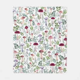 Cozy Waterverf Mushrooms Patroon Fleece Deken