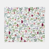 Cozy Waterverf Mushrooms Patroon  Fleece Deken (Voorkant (Horizontaal))