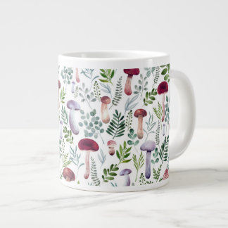 Cozy Waterverf Mushrooms Patroon Grote Koffiekop