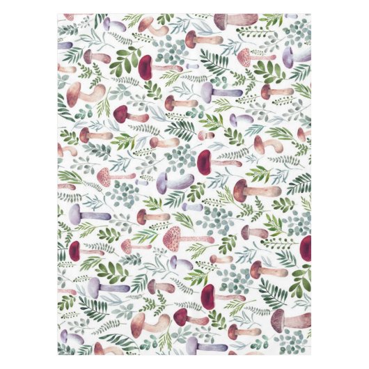 Cozy Waterverf Mushrooms Patroon Tafelkleed (Voorkant)