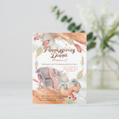 Cozy Waterverf pomkin  Leaf Thanksgiving Briefkaart (Staand voorkant)