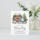 Cozy Waterverf Uitnodiging voor kerstfeestdagen th (Staand voorkant)