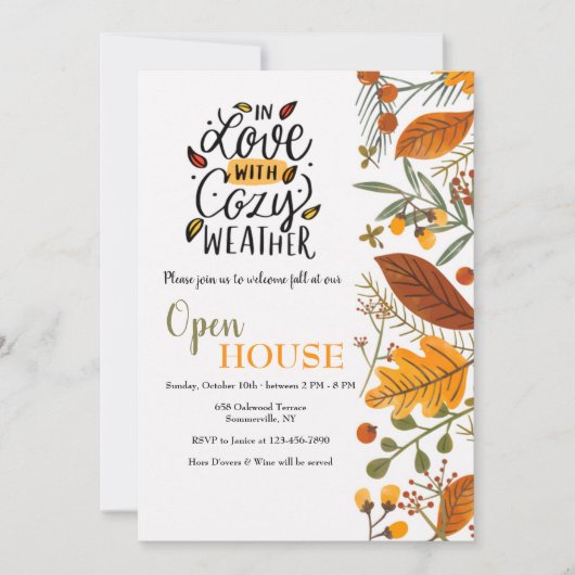 Cozy Weather Open House Uitnodiging (Voorkant)