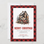 Cozy Western Buffalo Plaid Holiday Greeting Feestdagenkaart (Voorkant)