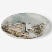 Cozy Whimsical Christmas House | Paper Plates Papieren Bordje (Gekanteld)