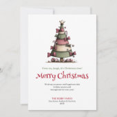 Cozy Whimsical Christmas Tree Minimalist Card Feestdagenkaart (Voorkant)