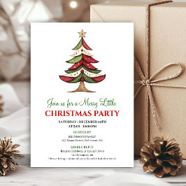 Cozy whimsical Christmas tree winter event invite Kaart