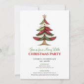 Cozy whimsical Christmas tree winter event invite Kaart (Voorkant)