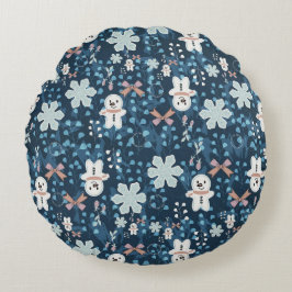 Cozy Whimsical Holiday Throw Pillow Rond Kussen
