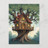 Cozy Whimsical Treehouse Made From Antique Books Briefkaart (Voorkant)