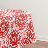 Cozy White en Red Winter Floral Kerstmis Tafelkleed (Voorbeeld)