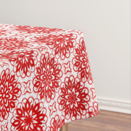 Cozy White en Red Winter Floral Kerstmis Tafelkleed