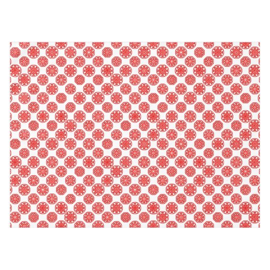 Cozy White & Red Winter Abstract kerstfeest Tafelkleed (Voorkant (Horizontaal))