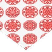 Cozy White & Red Winter Abstract kerstfeest Tafelkleed (Gekanteld)