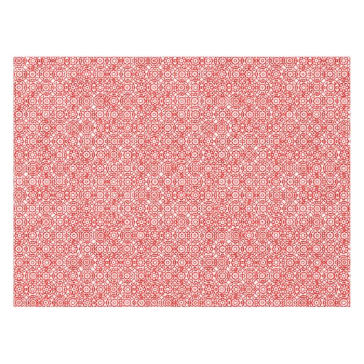 Cozy White & Red Winter Abstract kerstfeest Tafelkleed (Voorkant (Horizontaal))