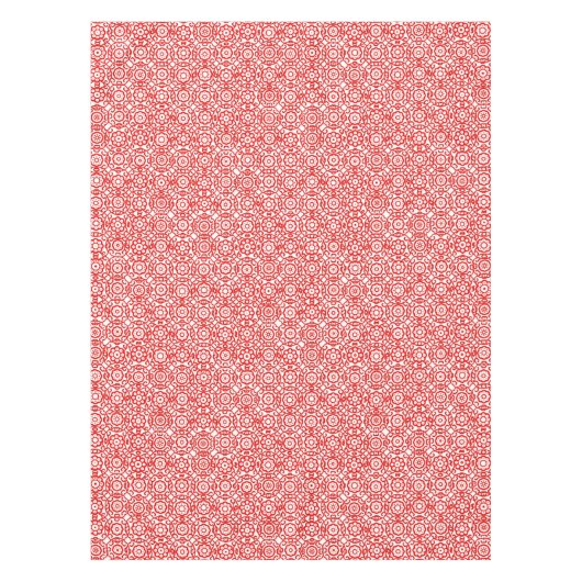 Cozy White & Red Winter Abstract kerstfeest Tafelkleed (Voorkant)