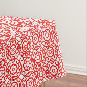 Cozy White & Red Winter Abstract kerstfeest Tafelkleed (Voorbeeld)