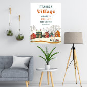 Cozy Winter Baby Shower Welcome Snowy Village Poster