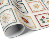 Cozy Winter Blocks with Holiday Motifs Cadeaupapier (Rol Hoek)