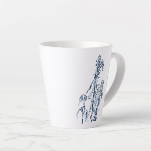 Cozy Winter Botanical Art Latte Mok (Rechterhoek)