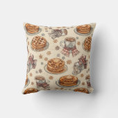 Cozy Winter Breakfast Pattern | Pancakes & Coffee  Kussen (Achterkant)