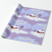 Cozy Winter Cabin in Snow Frosty Landscape Cadeaupapier (Uitgerold)