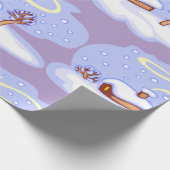 Cozy Winter Cabin in Snow Frosty Landscape Cadeaupapier (Hoek)