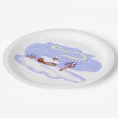 Cozy Winter Cabin in Snow Frosty Landscape Papieren Bordje (Gekanteld)