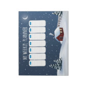 Cozy Winter Cabin Notepad | Snowy Night Stationery Notitieblok (Linkerzijde)