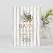 Cozy Winter Cocoa Bow Baby Shower Kaart (Staand voorkant)