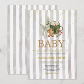 Cozy Winter Cocoa Bow Baby Shower Kaart (Voorkant / Achterkant)